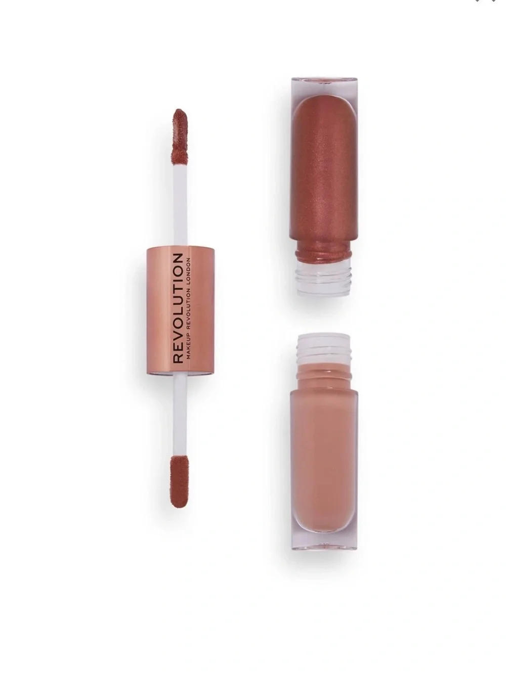 Revolution Dual-Ended Eyeshadow & Shimmer Liquid — Rose Brown and Copper